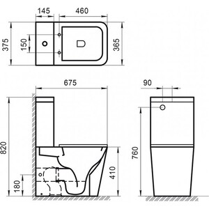 Унитаз-компакт безободковый BelBagno Ardente-R тонкое сиденье микролифт (BB02093CPR, BB02093T, BB2312SC)