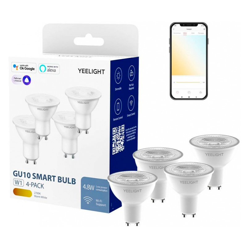 Лампочка Yeelight LED Smart Bulb W1 Dimmable GU10 4шт YLDP004