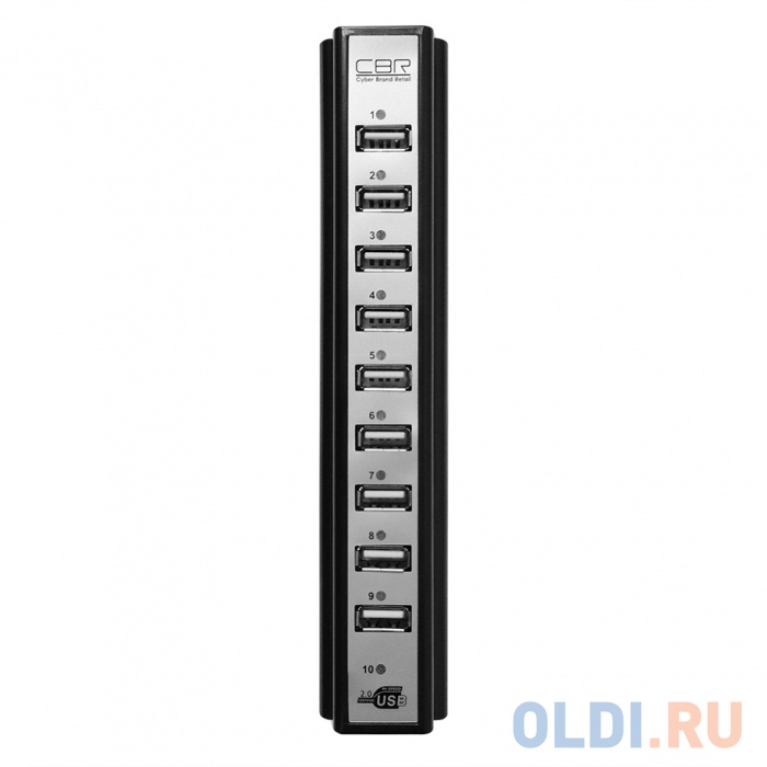 Концентратор CBR CH-310 Black, активный, 10 портов, USB 2.0/220В