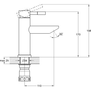 Смеситель для раковины Solone EZA (EZA1-B090)