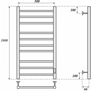 Полотенцесушитель электрический Point Аврора П10 500x1000 белый (PN10850W)