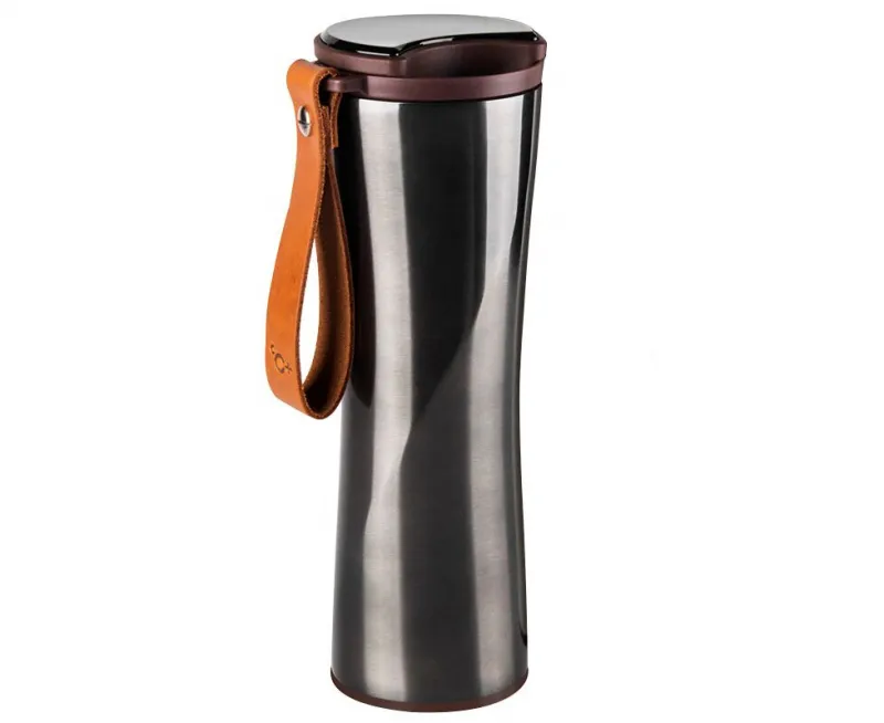 Термокружка Kiss Kiss Fish MOKA Smart Coffee Tumbler, 430 мл, корпус сталь/колба сталь, серый (6939427200387)