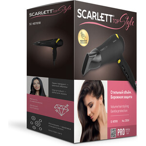 Фен Scarlett SC-HD70I18 черный с желтым