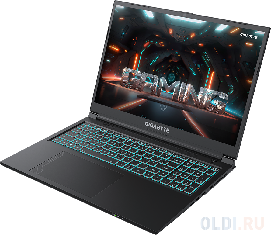 Ноутбук Gigabyte G6 Core i7 12650H 16Gb SSD512Gb NVIDIA GeForce RTX4060 8Gb 16" FHD+ (1920x1200) Windows 11 black WiFi BT Cam (KF-G3KZ853SH)