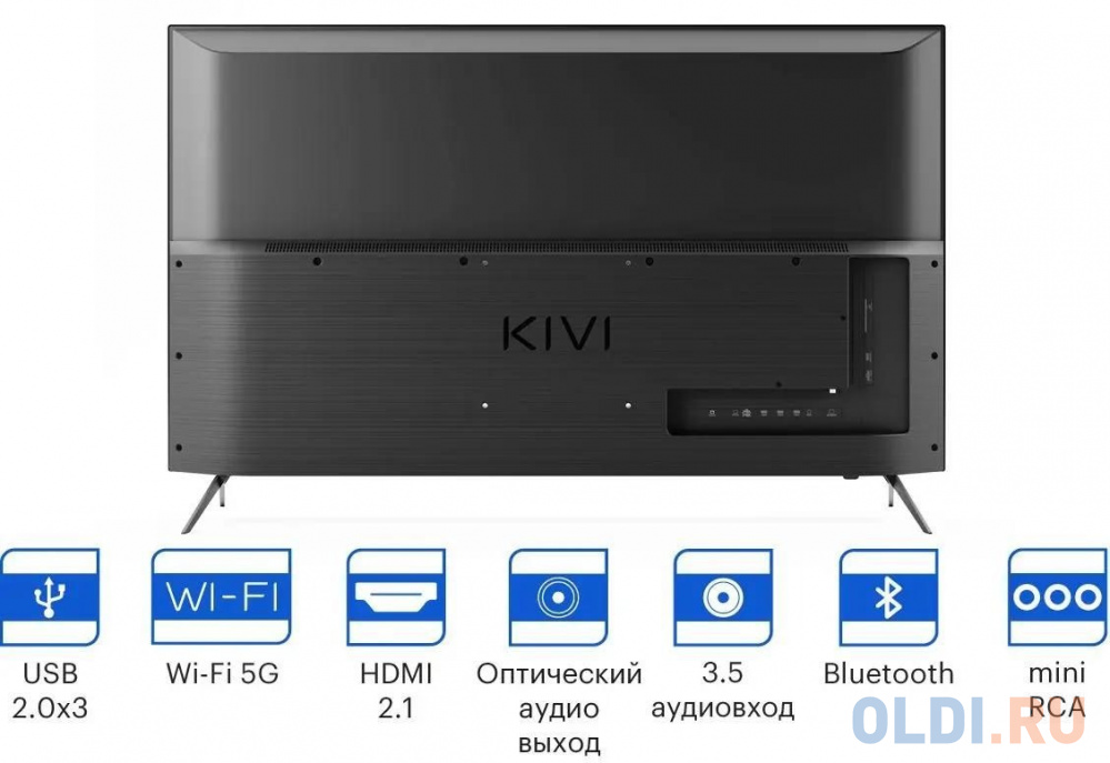 Телевизор LED Kivi 50" 50U740LB черный Ultra HD 60Hz DVB-T DVB-T2 DVB-C USB WiFi Smart TV (RUS) в Москвe