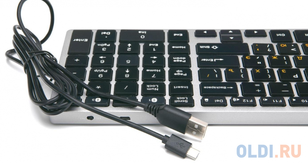 Клавиатура беспроводная Gembird KBW-2 Bluetooth серебристый