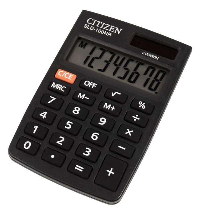 Калькулятор карманный Citizen SLD-100NR черный