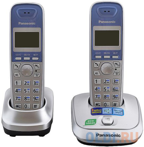 Телефон DECT Panasonic KX-TG2512RUS АОН, Caller ID 50, 10 мелодий, Спикерфон, Эко-режим, + дополнительная трубка