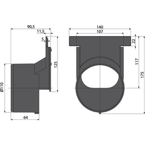 Адаптер AlcaPlast DN110 торцевой, для подключения к канализации (AVZ-P010)