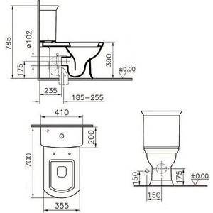 Унитаз-компакт Vitra Serenada Geberit, с деревянным сиденьем (9722B003-7204)