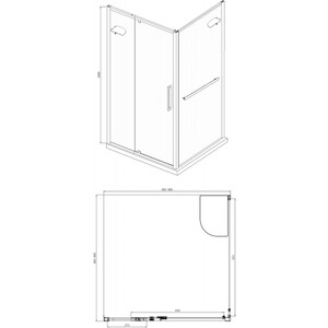 Душевой уголок Bravat Line 90x90 с поддоном, прозрачный, хром (BS090.2116A, ЛП00183) в Москвe