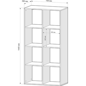 Стеллаж Mebel Ars Калакс 2х4 (дуб сонома) в Москвe