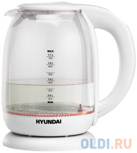 Чайник электрический Hyundai HYK-S3808 2200 Вт белый 1.7 л стекло