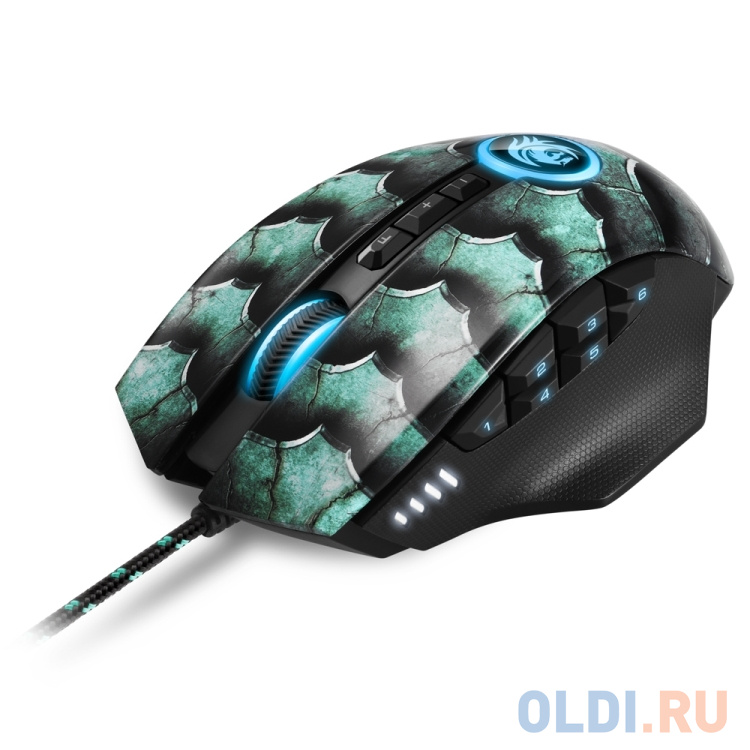 Sharkoon Drakonia II Green Игровая мышь (12 кнопок, 15000 dpi, USB, RGB подсветка) в Москвe