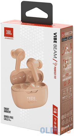 JBL Headphone / наушники Wave Beam, JBLWBEAMBEG beige,