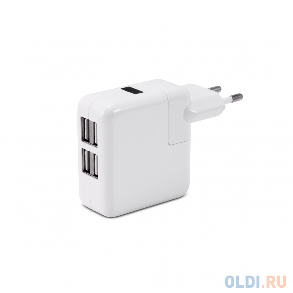 Зарядное устроиство USB от сети питания 220В Gmini GM-WC-184-4USB с 4 USB портами, белый