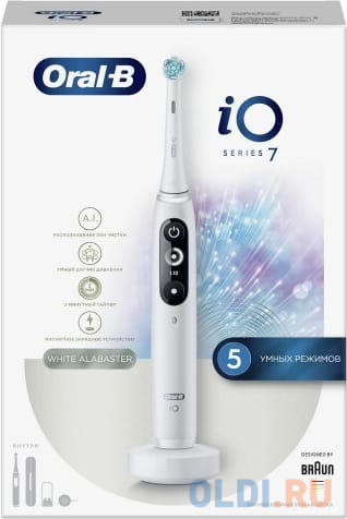 Электрическая зубная щетка IO7 WHITE ALABASTER ORAL-B