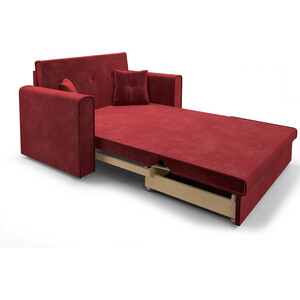 Выкатной диван Mebel Ars Санта (бархат красный star velvet 3 dark red)