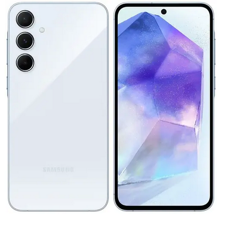 Смартфон Samsung Galaxy A55 5G, 6.5" 1080x2160 AMOLED, Samsung Exynos 1480, 8Gb RAM, 256Gb, 3G/4G/5G, NFC, Wi-Fi, BT, 3xCam, 2-Sim, 5000 мА⋅ч, USB Type-C, Android 14, голубой (SM-A556ELBWMEA)