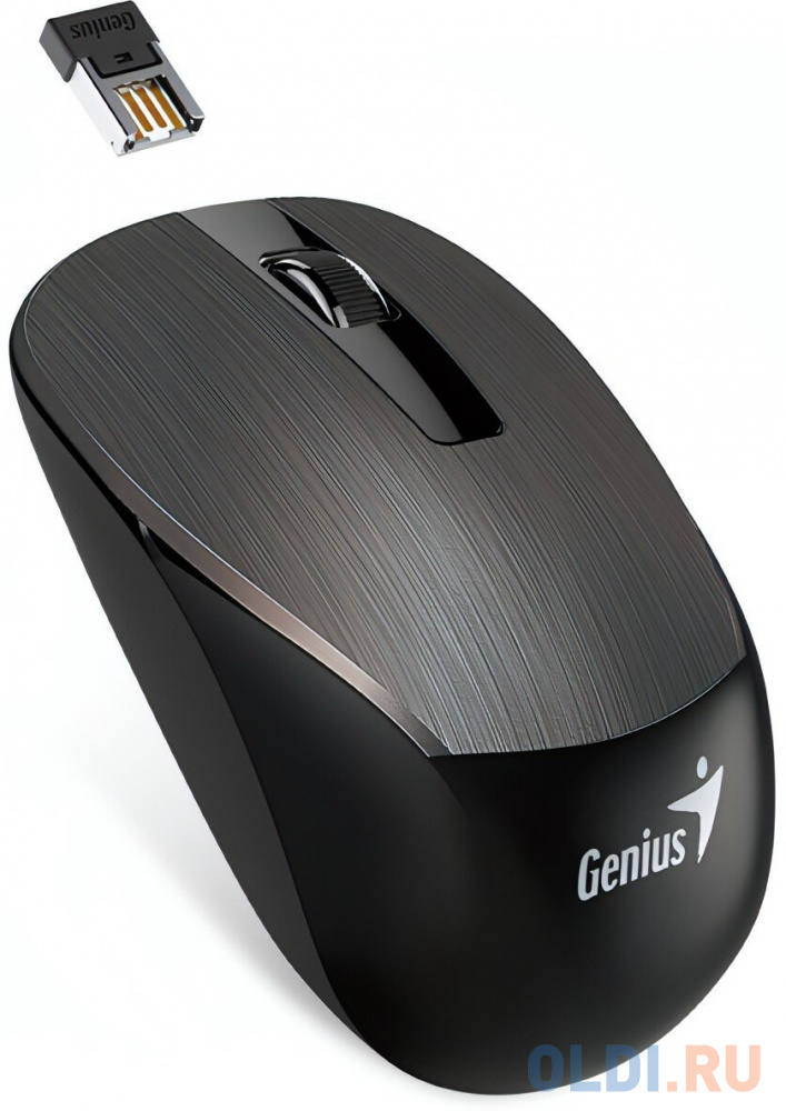 Мышь беспроводная Genius NX-7015, SmartGenius: 800, 1200, 1600 DPI, микроприемник USB, 3 кнопки, для правой/левой руки. Сенсор Blue Eye. Частота 2.4 G