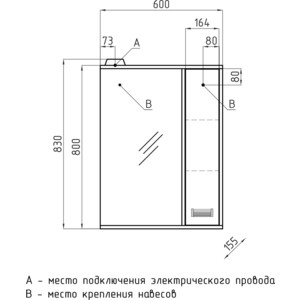 Зеркало-шкаф Style line Панда Стиль 60 венге/белый (4650134470390)