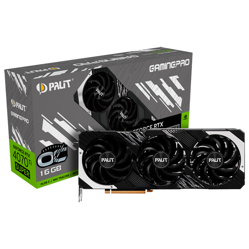 Видеокарта Palit GeForce RTX 4070Ti Super GamingPro OC 16Gb 2340MHz PCI-E 4.0 16384Mb 21000MHz 256-bit HDMI 3xDP NED47TSH19T2-1043A в Москвe