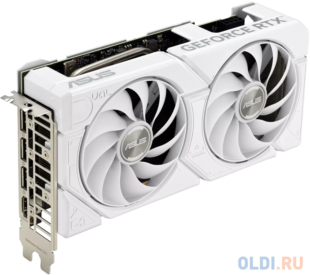 Видеокарта/ VGA ASUS NVIDIA GeForce DUAL-RTX4060-O8G-EVO-WHITE 8GB, GDDR6/128-bit, PCIe 4.0, 1xHDMI 2.1a, 3xDP, 2.5-slot 90YV0JCB-M0NA00