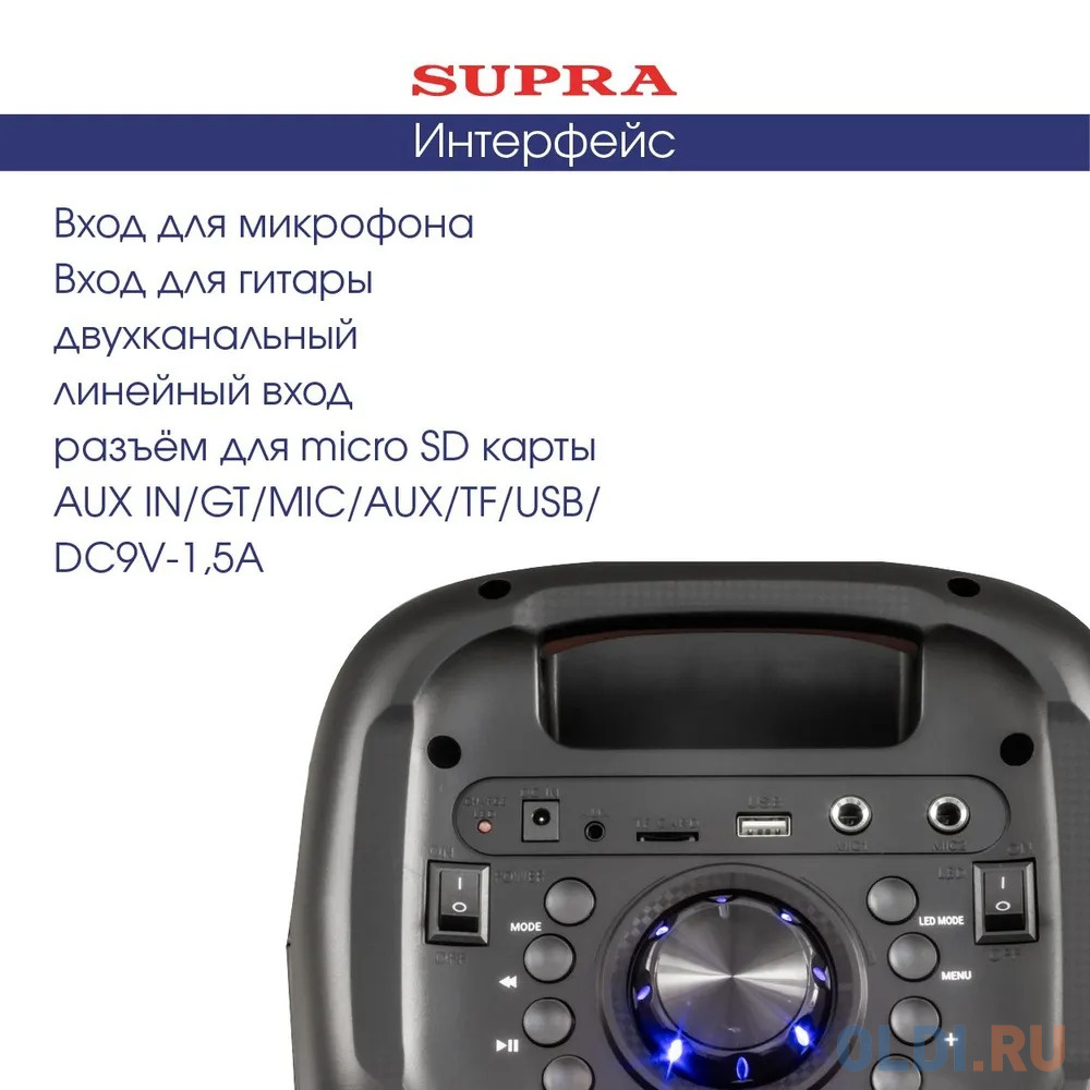 Минисистема Supra SMB-780 черный 140Вт FM USB BT SD в Москвe