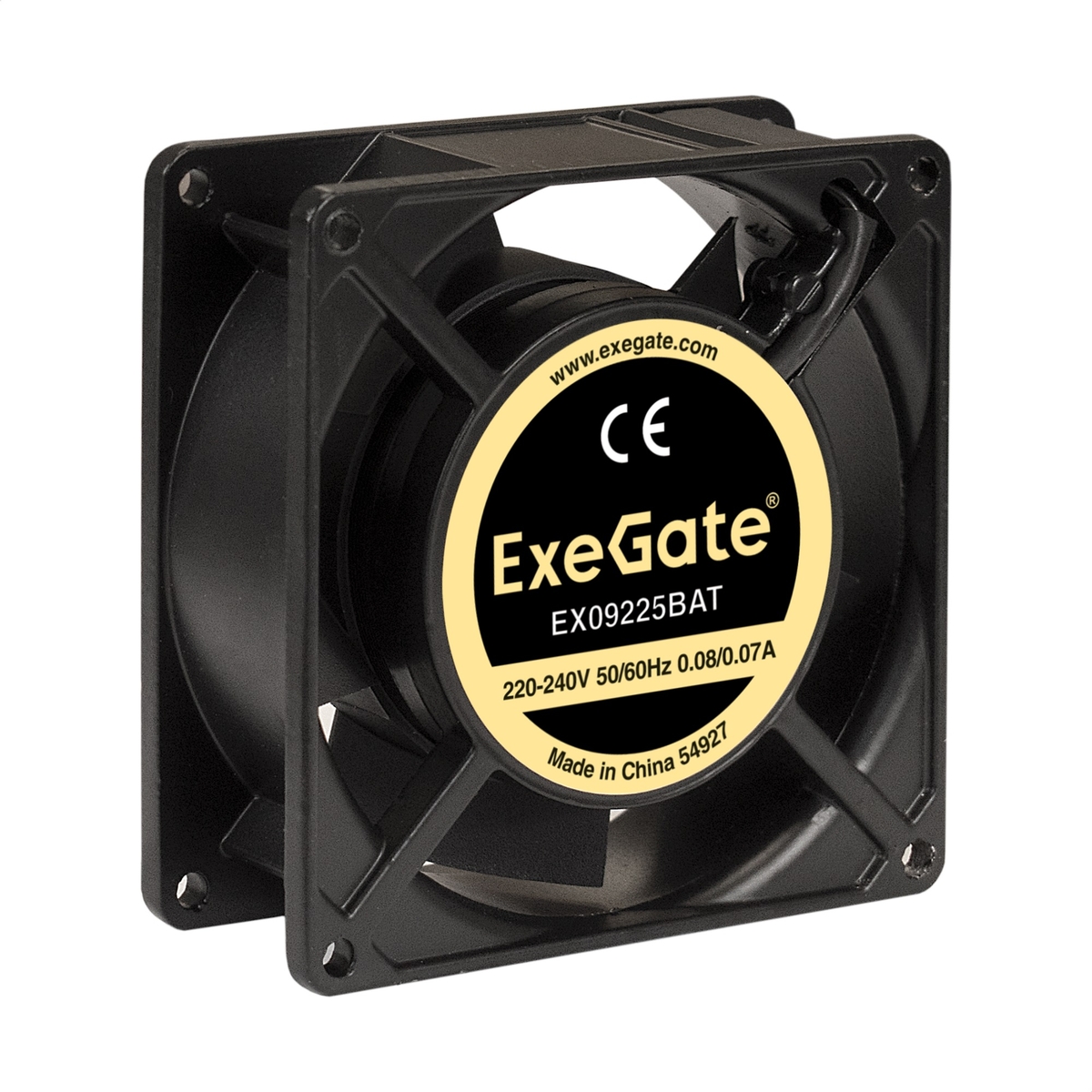 Вентилятор ExeGate 220V DC EX09238BAT, 92 мм, 2800rpm, 40 дБ, клеммы, 1шт (EX289010RUS)