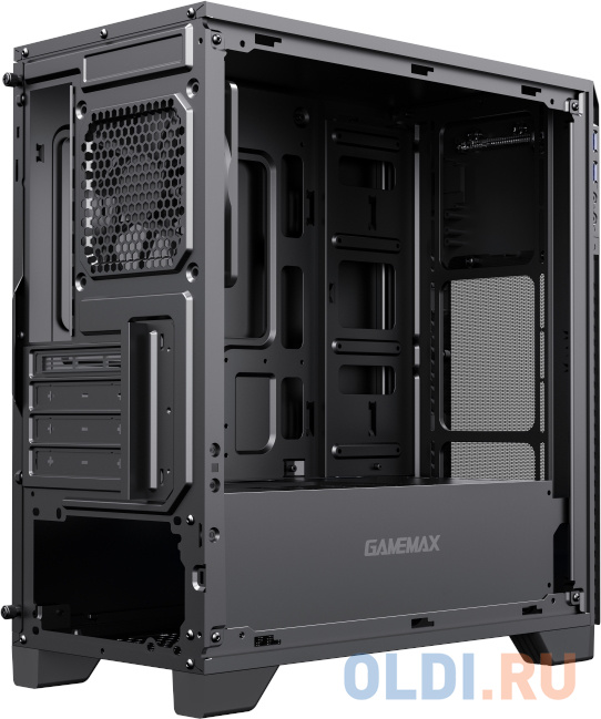 Компьютерный корпус, без блока питания mATX/ Gamemax M63 mATX case, black, w/o PSU, w/2xUSB3.0 +HD-Audio, w/1x12mm Blue LED fan (GMX-RF12B)