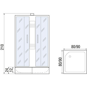 Душевая кабина River Neva Б/К 80/24 MT