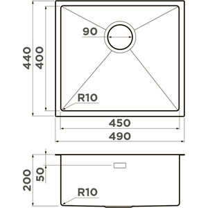 Кухонная мойка Omoikiri Taki 49-U/IF-GB графит (4997018) в Москвe