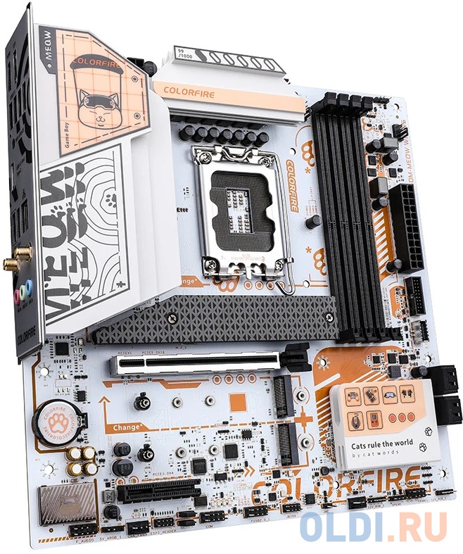 Материнская плата Colorful COLORFIRE B760M-MEOW WIFI D5 ORANGE Z760 LGA1700 4xDDR5 1xPCIEx16 1xPCIEx4 3xM.2 2xTypeC 3xUSB3.2Gen1 5xUSB2.0 4xSATA3.0 2. в Москвe