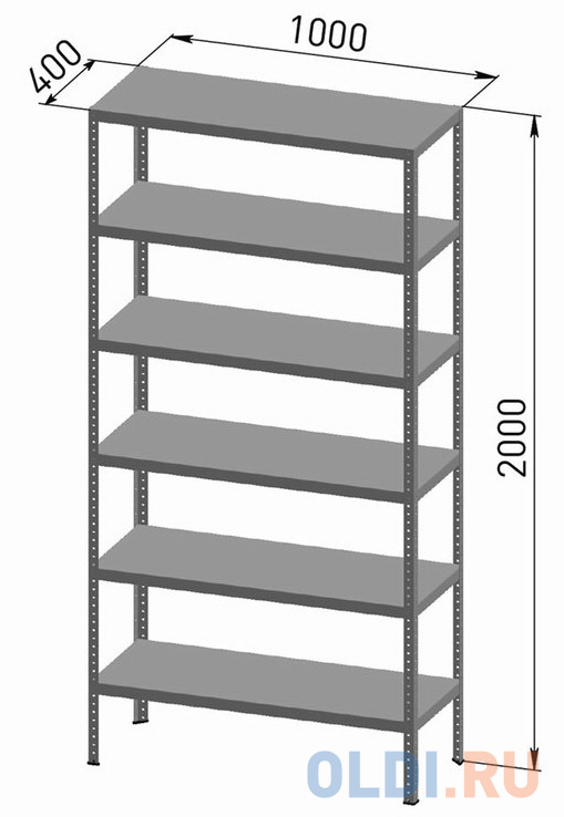 Стеллаж ПРАКТИК MS 200 2000х1000х400мм S24199164602