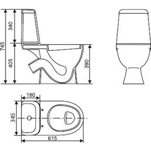 Унитаз-компакт Sanita luxe Max Comfort SL DM с сиденьем микролифт, Clip UP (WC.CC/Max/2-DM/WHT.G/S1) в Москвe