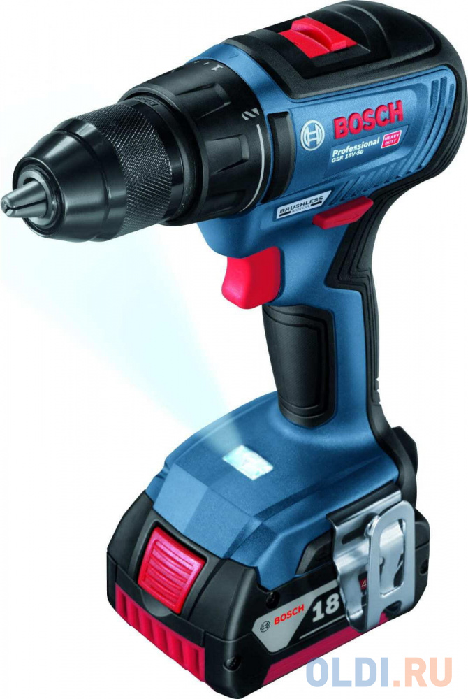 Дрель-шуруповерт Bosch GSR 18V-50 + L аккум. патрон:быстрозажимной (кейс в комплекте) (06019H5000)