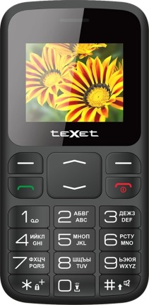 Мобильный телефон teXet TM-B208, 1.77" 128x160 TFT, BT, 2-Sim, 800 мА·ч, черный
