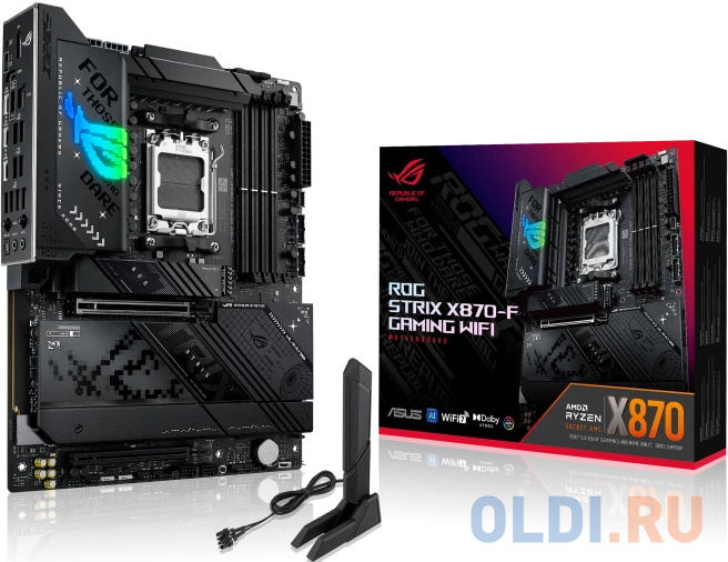 Материнская плата Asus ROG STRIX X870-F GAMING WIFI SocketAM5 AMD X870 4xDDR5 ATX AC`97 8ch(7.1) 2.5Gg RAID+HDMI+DP в Москвe