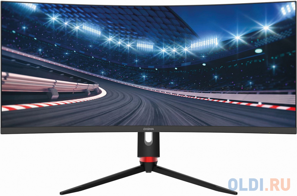 Монитор Digma 34&quot; Overdrive 34A711Q черный VA LED 4ms 21:9 HDMI M/M матовая HAS Piv 300cd 178гр/178гр 3440x1440 165Hz G-Sync FreeSync DP UW 7.3кг