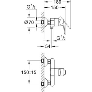 Смеситель для душа Grohe BauEdge (23333000)