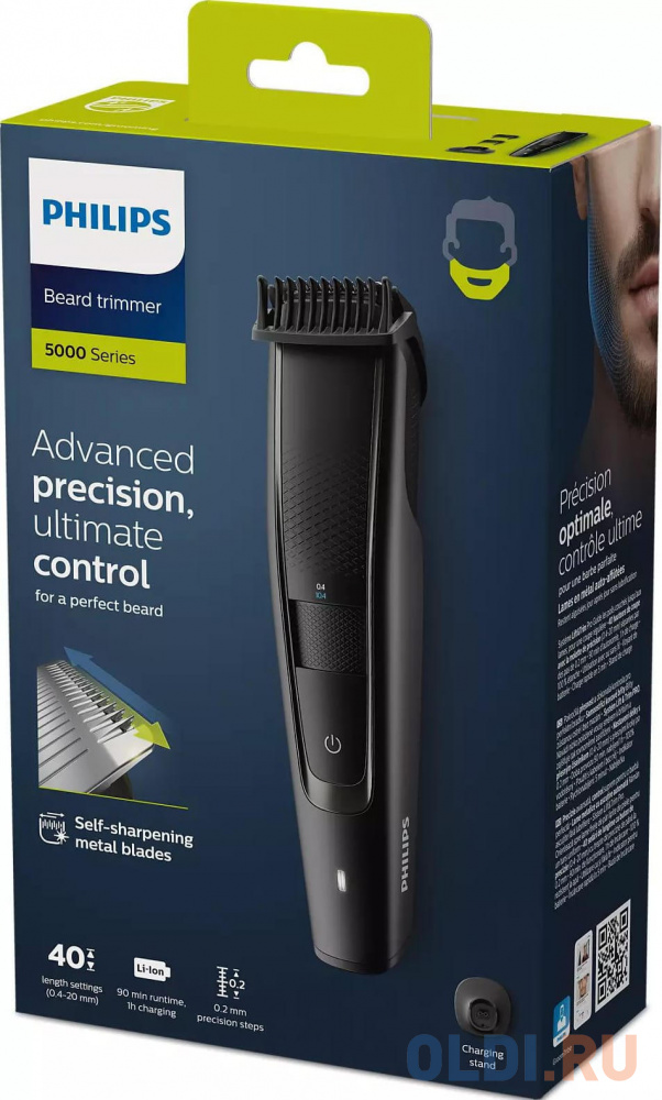 Триммер Philips Series 5000 BT5515/20 черный (насадок в компл:3шт)