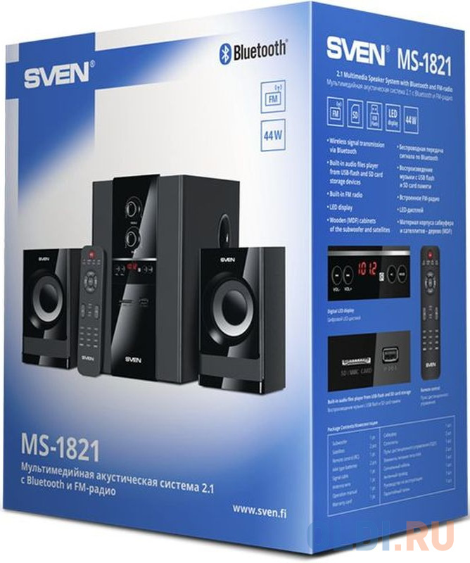 Колонки Sven MS-1821 2.1 черный 44Вт