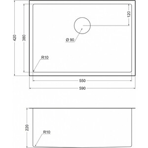 Кухонная мойка EMAR EMB-132 PVD Nano Satine в Москвe