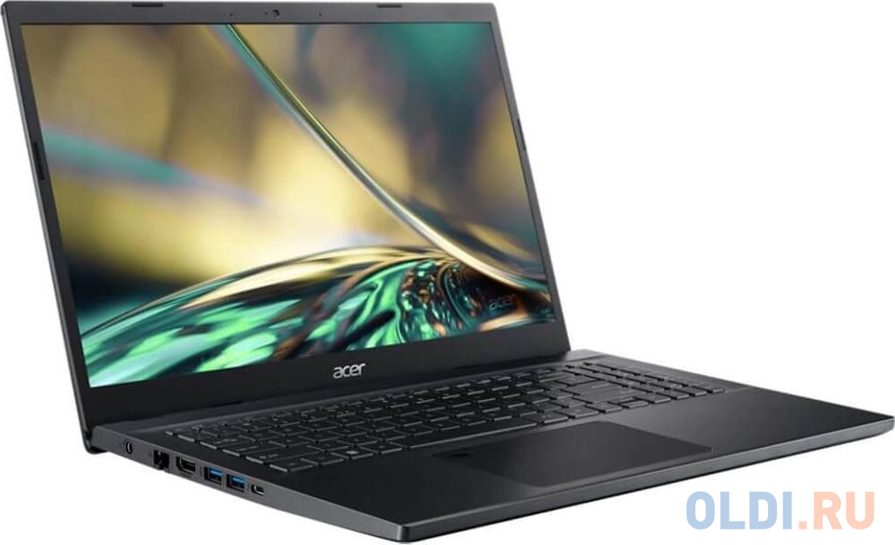 Ноутбук 15.6" IPS FHD Acer Aspire A715-76G-54NX black (Core i5 12450H/8Gb/512Gb SSD/GTX1650 4Gb/noOS) ((NH.QMEEM.001))