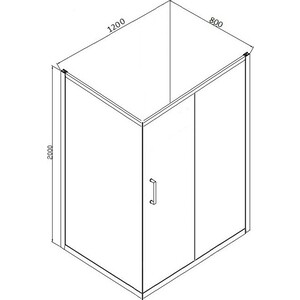 Душевой уголок Bravat Line 120x80 с поддоном, прозрачный, хром (BS120.3101A, ЛП00058)