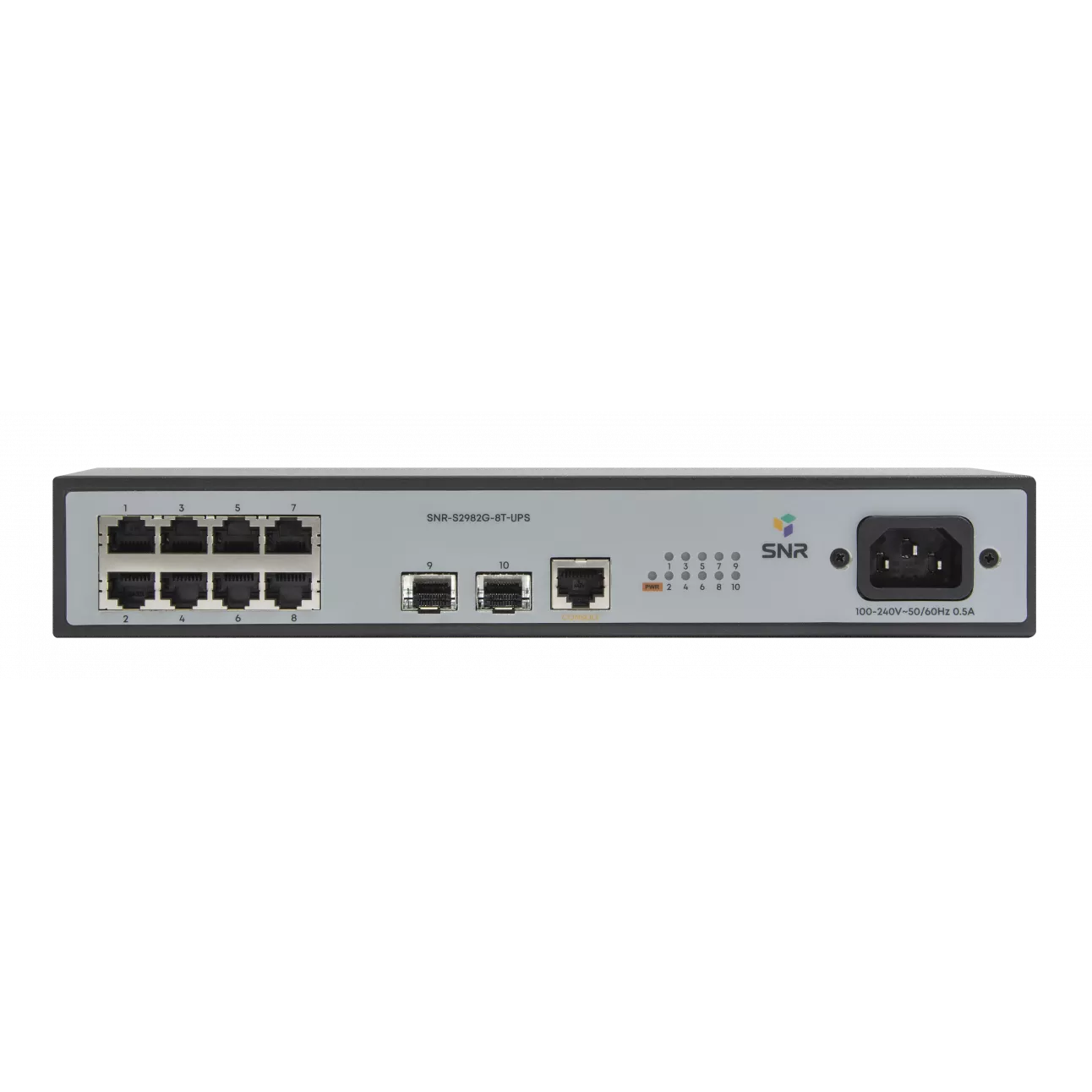 Коммутатор SNR SNR-S2982G-8T-UPS, управляемый, кол-во портов: 8x1 Гбит/с, SFP 2x1 Гбит/с (SNR-S2982G-8T-UPS)