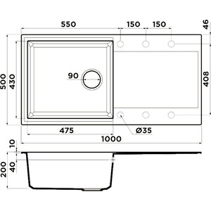 Кухонная мойка Omoikiri Sakaime 100-SA бежевый (4993886)