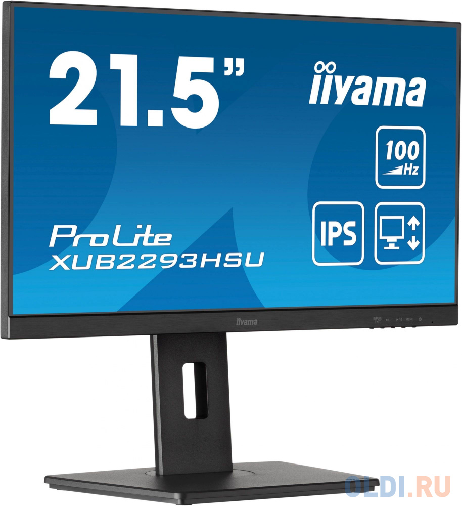 LCD IIYAMA 21.5" XUB2293HSU-B6 {IPS 1920x1080 100Hz 1ms 178/178 250cd 1000:1 8bit(6bit+FRC) HDMI1.4 DisplayPort1.2 2xUSB2.0 2x2W Pivot VESA}