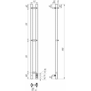 Полотенцесушитель электрический Point Деметра П3 80x1200 черный (PN12812B)