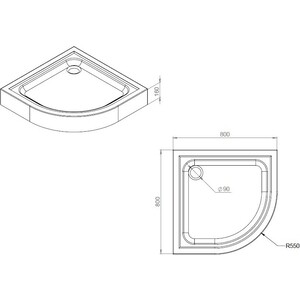 Душевой поддон Am.Pm Gem 80х80 с сифоном (W90T-401-080W)